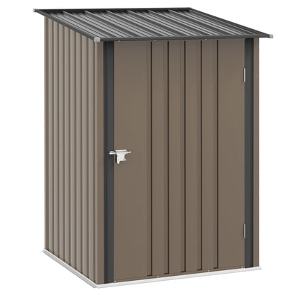 Outsunny stalen tuinhuis 100 x 103 x 160cm bruin