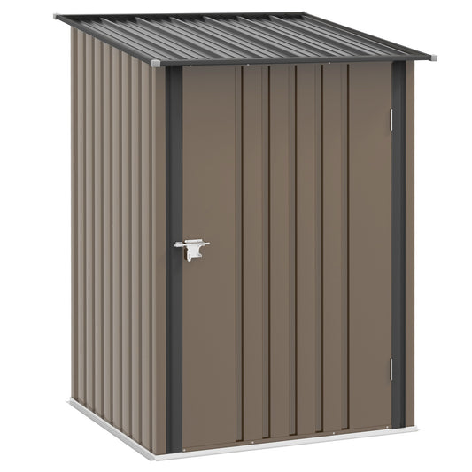 Outsunny stalen tuinhuis 100 x 103 x 160cm bruin