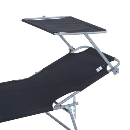 Outsunny verstellbarer Liegestuhl mit Sonnenschutz