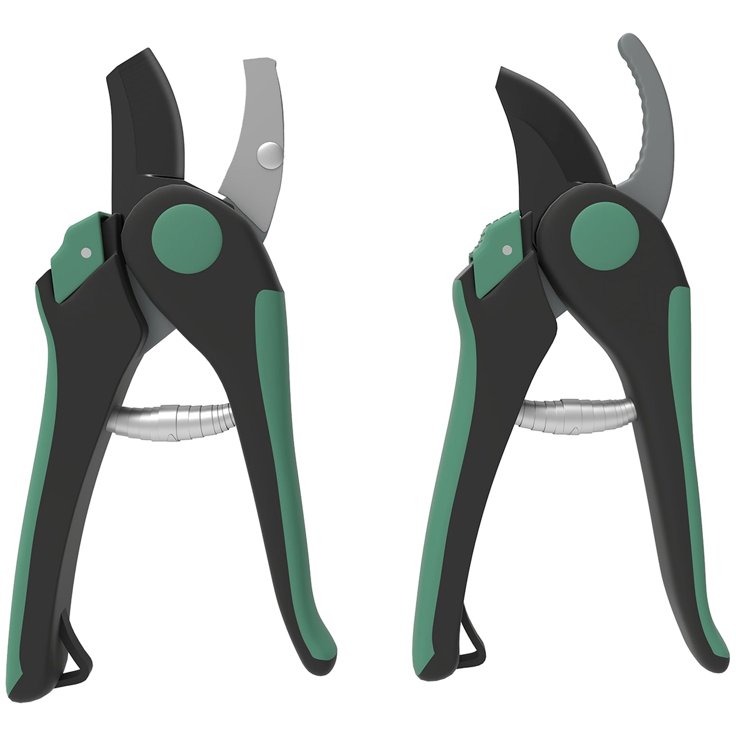 Outsunny Garden Tool Set, 2-Piece, Metal Garden Tools with Garden Shears, Green and Black