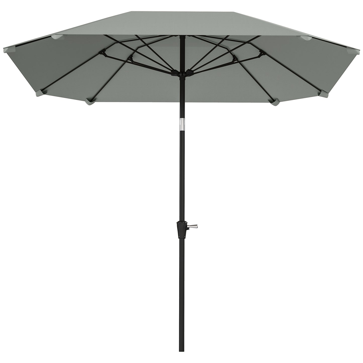 Outsunny Sonnenschirm, 2,3 m, ohne Ständer, verstellbarer Terrassenschirm mit Kurbel, Polyester, Aluminium, Fiberglas, dunkelgrau