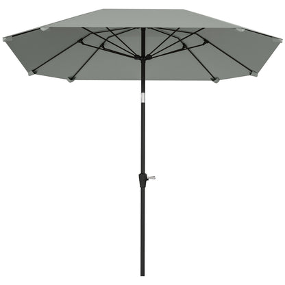 Outsunny Sonnenschirm, 2,3 m, ohne Ständer, verstellbarer Terrassenschirm mit Kurbel, Polyester, Aluminium, Fiberglas, dunkelgrau