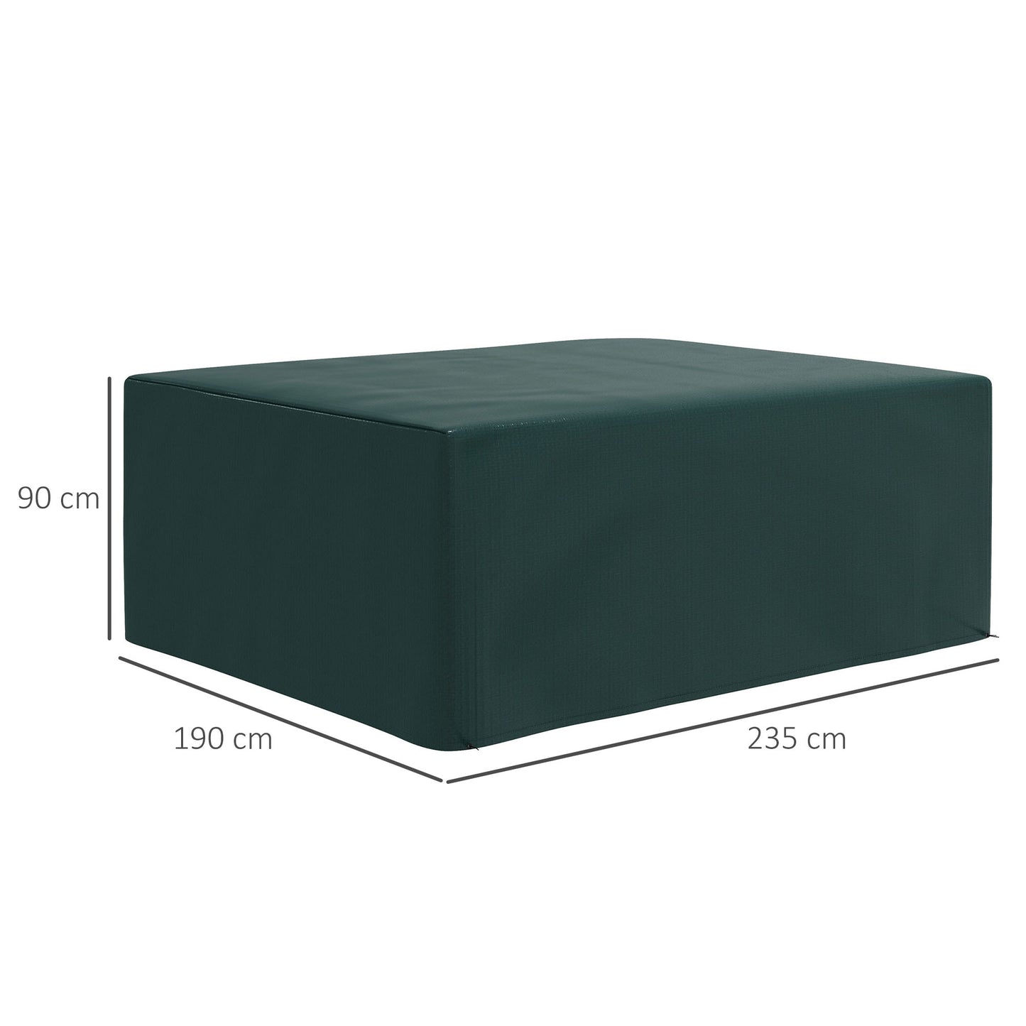 Outsunny Gartenmöbelabdeckung, winterfest, wasserdicht, UV-beständig, Stoffabdeckung für Gartentische und Terrassenmöbel, rechteckig, 235 x 190 x 90 cm, Grün