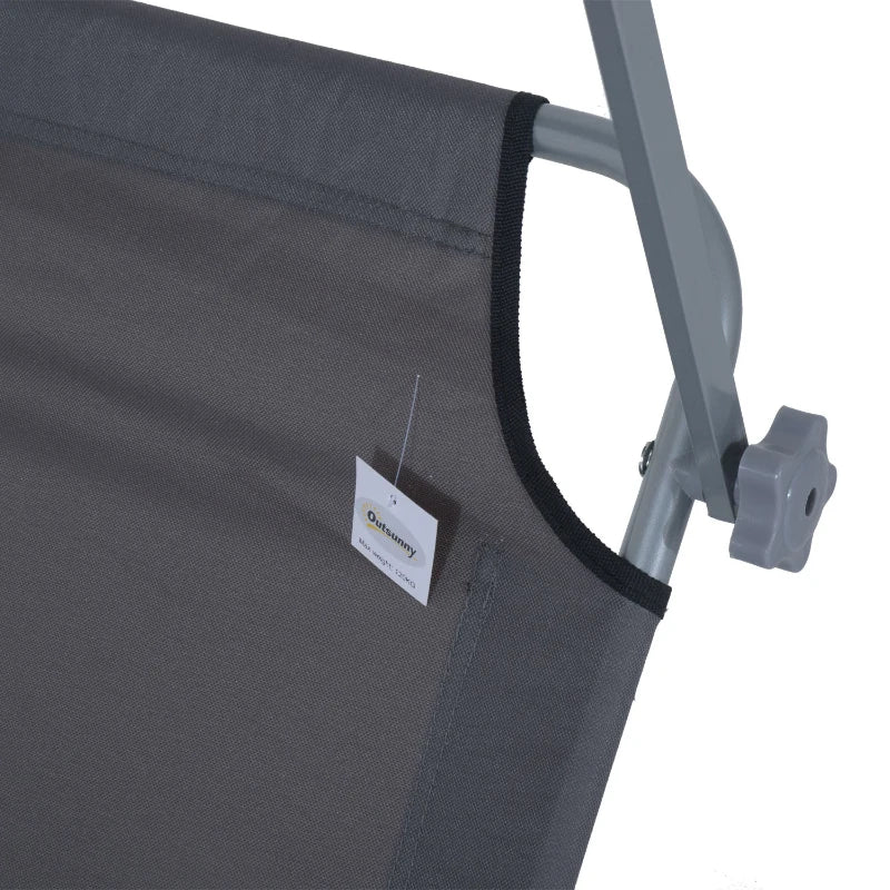 Outsunny verstellbarer Liegestuhl mit Sonnenschutz