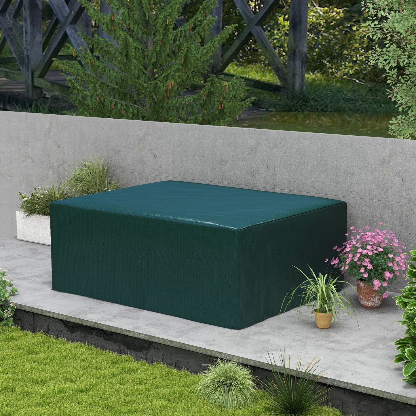 Outsunny Gartenmöbelabdeckung, winterfest, wasserdicht, UV-beständig, Stoffabdeckung für Gartentische und Terrassenmöbel, rechteckig, 235 x 190 x 90 cm, Grün