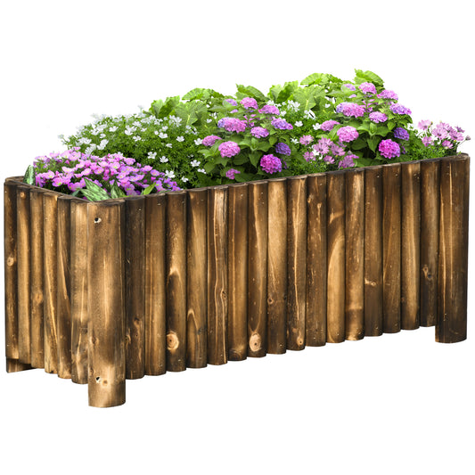 Outsunny Hochbeet, Kräuterbeet, Gemüsebeet, Blumenbeet, Pflanzkasten, Kiefernholz 100x38,5x40 cm