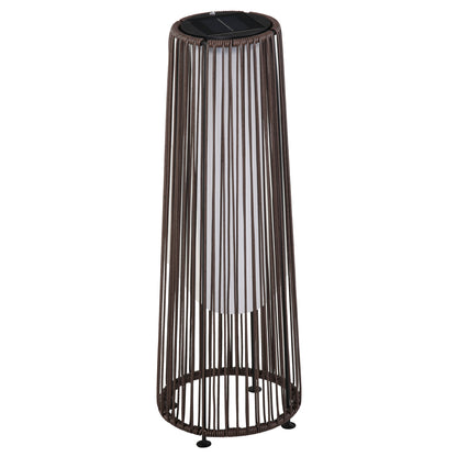Outsunny Gartenleuchte, Außenleuchte, solarbetrieben, 8 Stunden Brenndauer, Automatikmodus, Rattanoptik, 21,5 x 21,5 x 61 cm