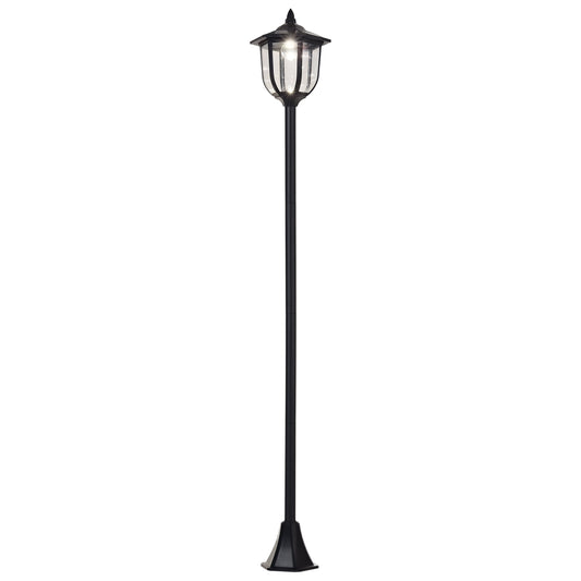 Outsunny Solar-LED-Gartenlaterne, Kunststofflaterne, Außenleuchte für den Innen- und Außenbereich, 177 cm hoch, 30/60 Lumen, für Garten und Balkon, Schwarz