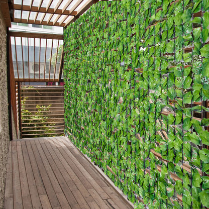 Outsunny Kunsthaag Privacyscherm, UV-beschermd, Privacyscherm met Bladeren, Haagomheining, 300 x 150 cm, Groen