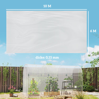 Outsunny Kasoverkapping van kunststof, zeildoek voor het afdekken van planten, UV-bestendig, waterdicht, 7 x 8 m