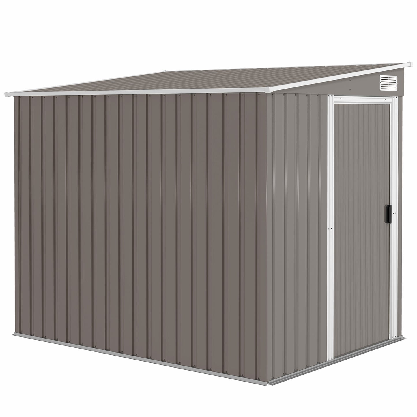 Outsunny metalen tuinhuis 2,81m² 154x206,5x181 cm gereedschapsschuur met lessenaarsdak en fundering
