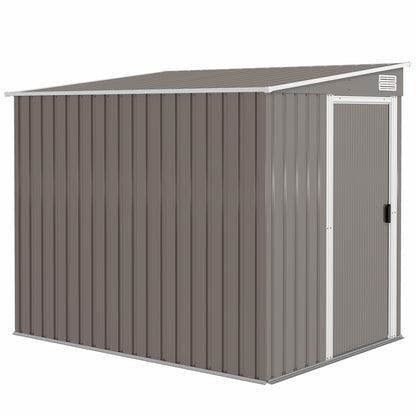 Outsunny metalen tuinhuis 2,81m² 154x206,5x181 cm gereedschapsschuur met lessenaarsdak en fundering