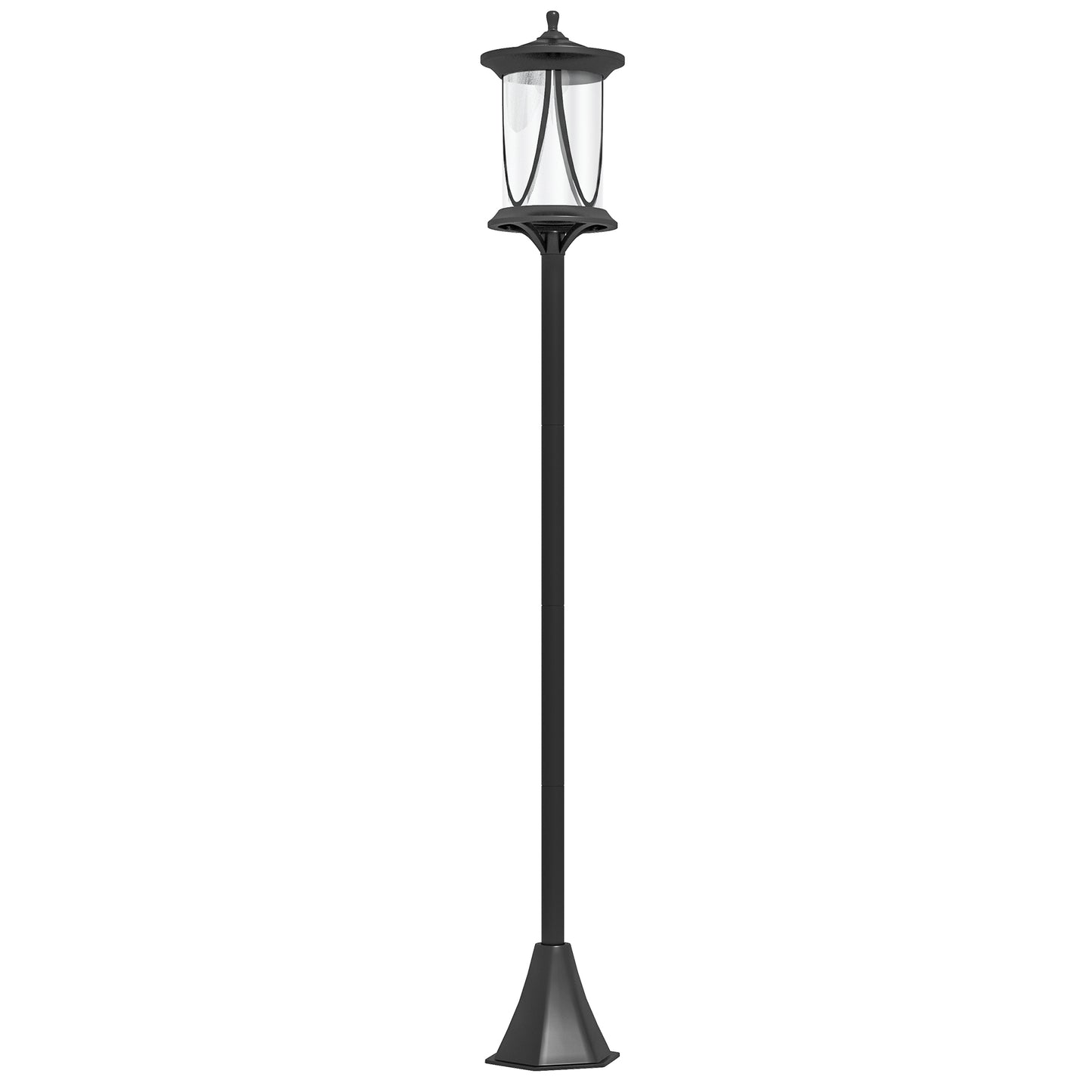 Outsunny Solar-Außenleuchte, LED, automatischer Betrieb, wetterfest, 6 Stunden Leuchtdauer, 17 x 17 x 127 cm (B x T x H), Schwarz