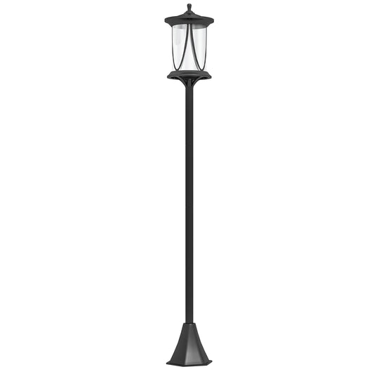 Outsunny Solar-Außenleuchte, LED, automatischer Betrieb, wetterfest, 6 Stunden Leuchtdauer, 17 x 17 x 127 cm (B x T x H), Schwarz