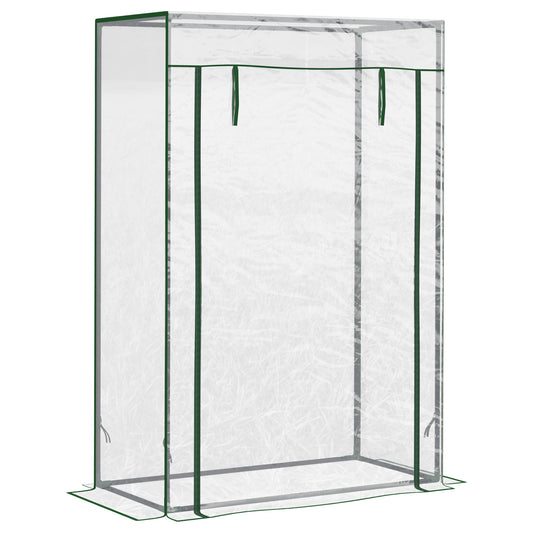 Outsunny Greenhouse, Tomato Greenhouse, Growing House with Roller Door, Steel, Plastic, Transparent, 100x50x150cm