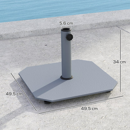 Outsunny Sonnenschirmständer aus Metall, 18,5 kg, quadratischer Sonnenschirmhalter für Sonnenschirme mit 32/38/48 mm Durchmesser