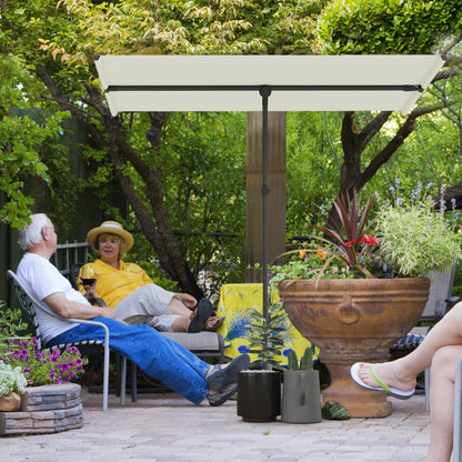 Outsunny Sonnenschirm, um 180 Grad drehbar, höhenverstellbar, Gartenschirm mit Aluminiumstange, 150 x 205 cm, beige