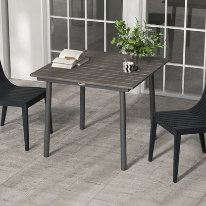 Outsunny Gartentisch, Ess- und Loungetisch, wetterfest, modernes Design, 90 x 90 x 75 cm, Dunkelgrau