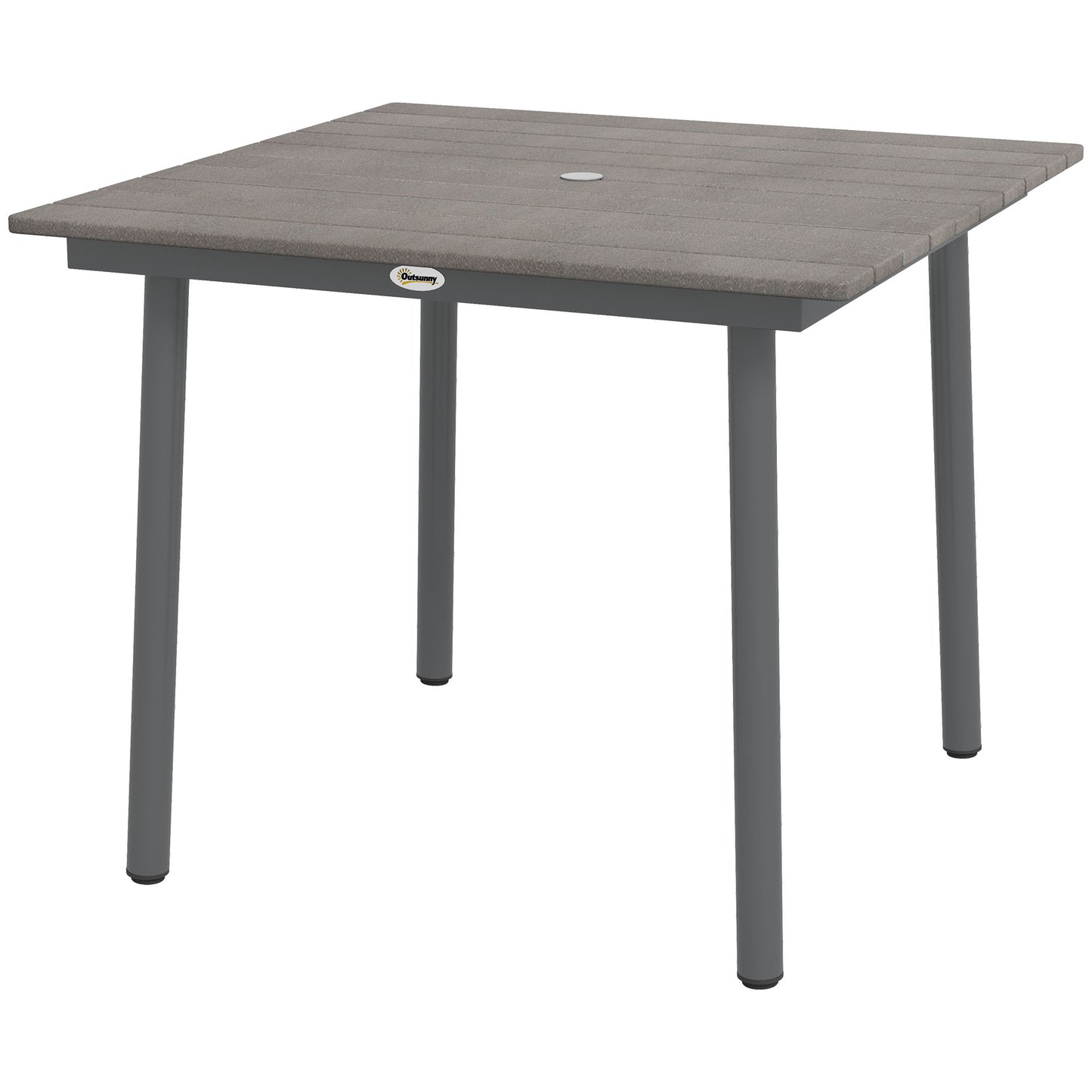 Outsunny Gartentisch, Ess- und Loungetisch, wetterfest, modernes Design, 90 x 90 x 75 cm, Dunkelgrau