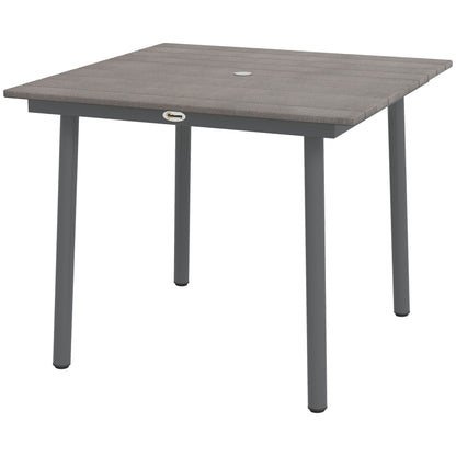 Outsunny Gartentisch, Ess- und Loungetisch, wetterfest, modernes Design, 90 x 90 x 75 cm, Dunkelgrau