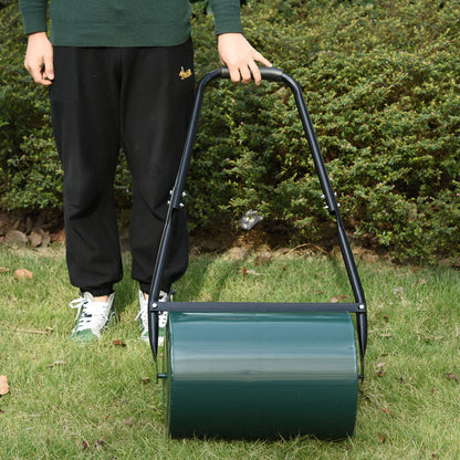 Outsunny Rasenwalze, Gartenwalze mit U-Griff, 31 cm Durchmesser, 30 cm Arbeitsbreite, 40 l Wasser-/Sandfüllung, Metall, grün