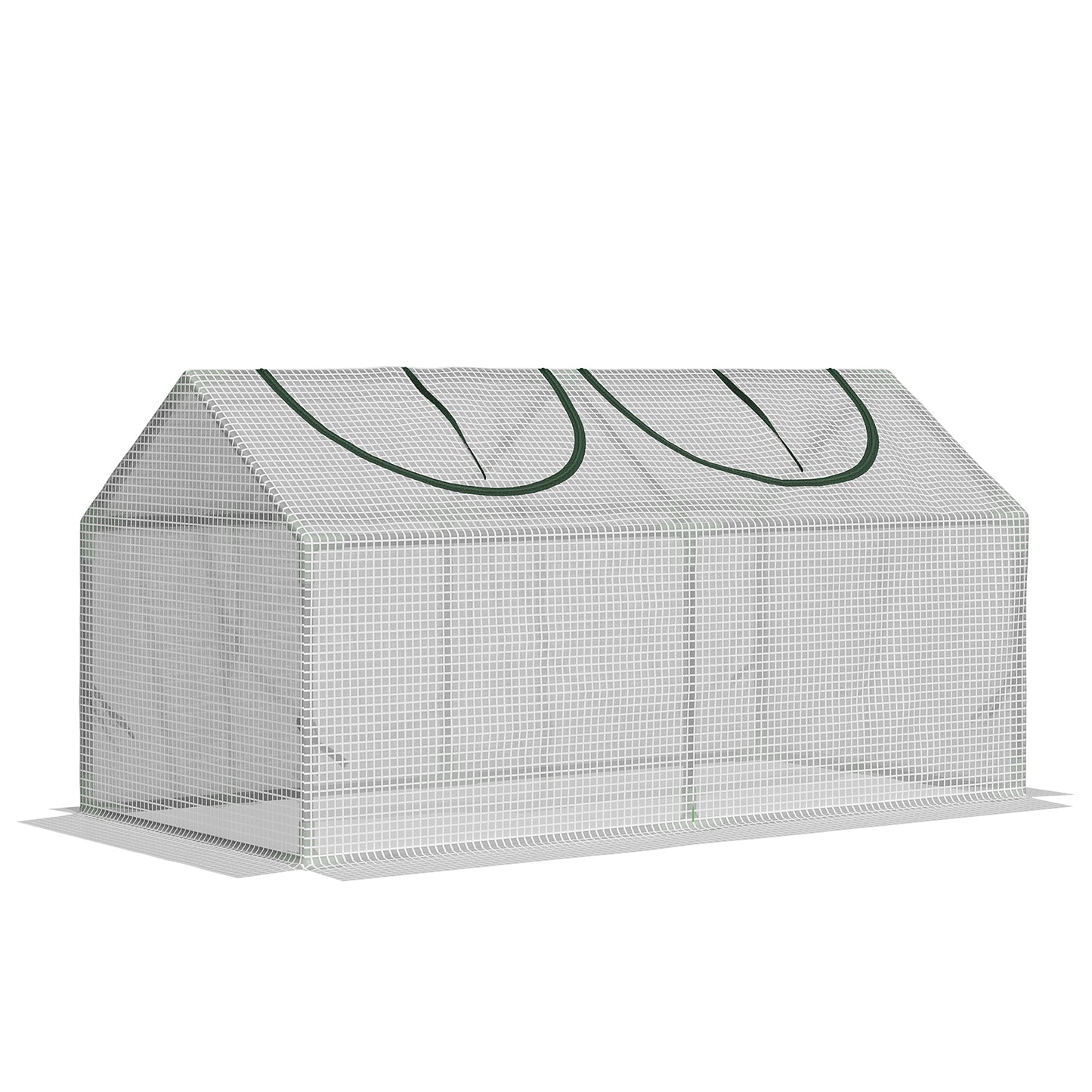 Outsunny kas met raam, PE-gaasfolie, stalen folie kas, kas voor balkon, tuin, tomatenkas 120x60x60cm, tomatenkas voor groenten, bloemen, planten, wit