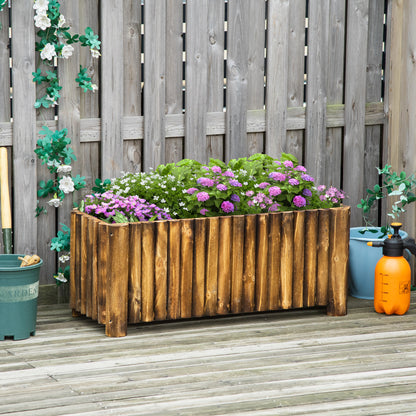 Outsunny Hochbeet, Kräuterbeet, Gemüsebeet, Blumenbeet, Pflanzkasten, Kiefernholz 100x38,5x40 cm