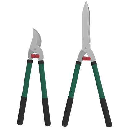 Outsunny Tuinschaarset, 2-delig, bladlengte 40 cm, takkenschaar met antiaanbaklaag van metalen messen