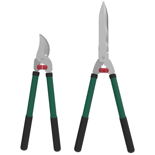 Outsunny Tuinschaarset, 2-delig, bladlengte 40 cm, takkenschaar met antiaanbaklaag van metalen messen