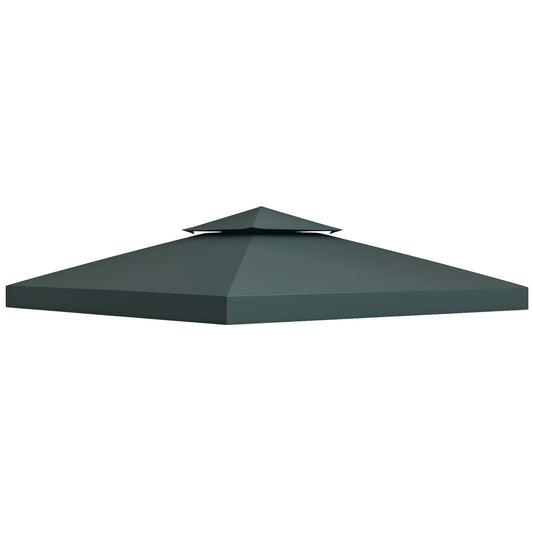 Outsunny Ersatzdach für 3x3 m Pavillon, wasserabweisendes Pavillondach für Metallpavillons, Ersatzdach für Gartenpavillons, Partyzelte, Gartenzelte, Polyester, anthrazitgrau
