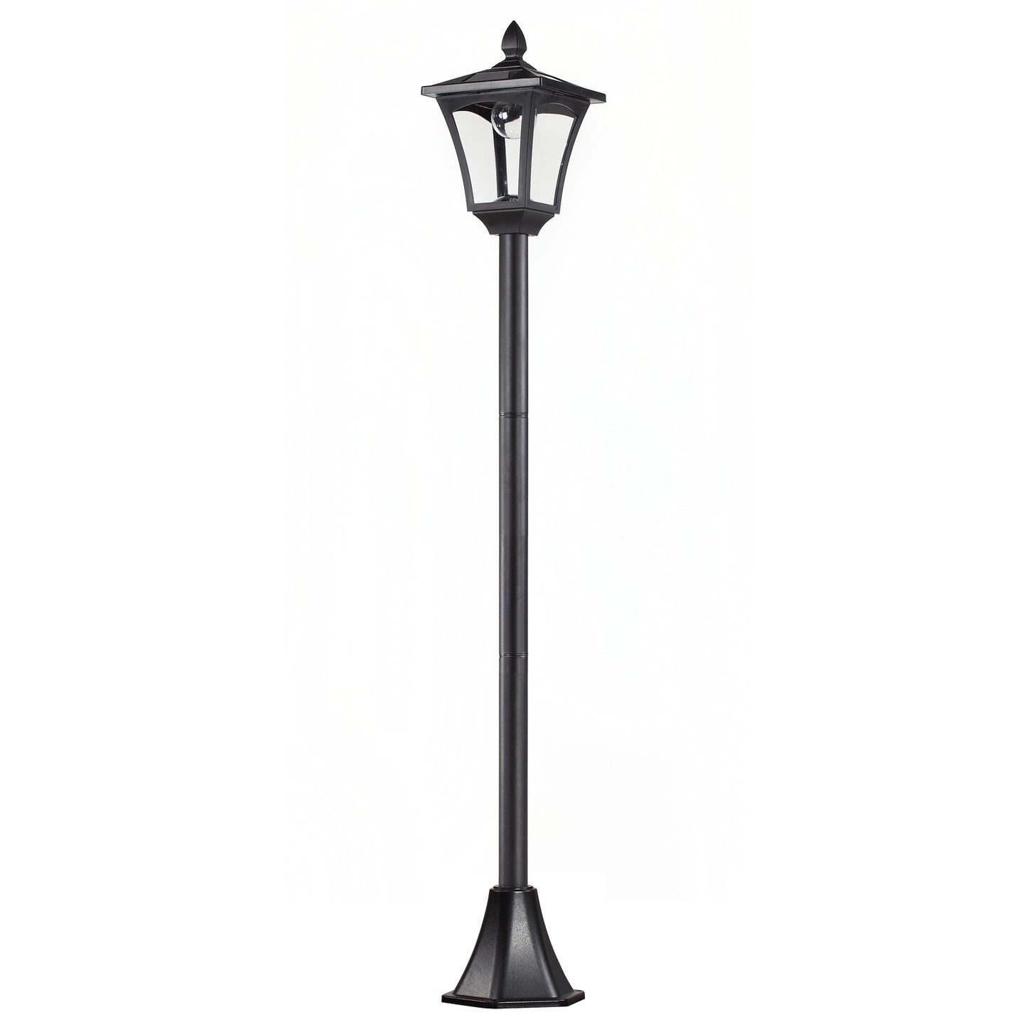 Outsunny LED-Solar-Gartenlaterne, Stehleuchte aus Edelstahl, 160 cm hoch, Laterne, Außenleuchte, IP44, Solarleuchte mit Lichtsensor, 30 Lumen, Erdspieß, Gartenleuchte für Garten und Balkon, Schwarz