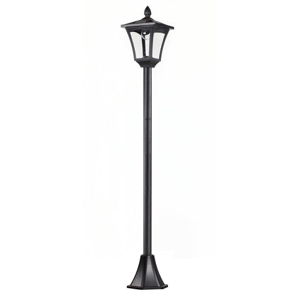 Outsunny LED-Solar-Gartenlaterne, Stehleuchte aus Edelstahl, 160 cm hoch, Laterne, Außenleuchte, IP44, Solarleuchte mit Lichtsensor, 30 Lumen, Erdspieß, Gartenleuchte für Garten und Balkon, Schwarz