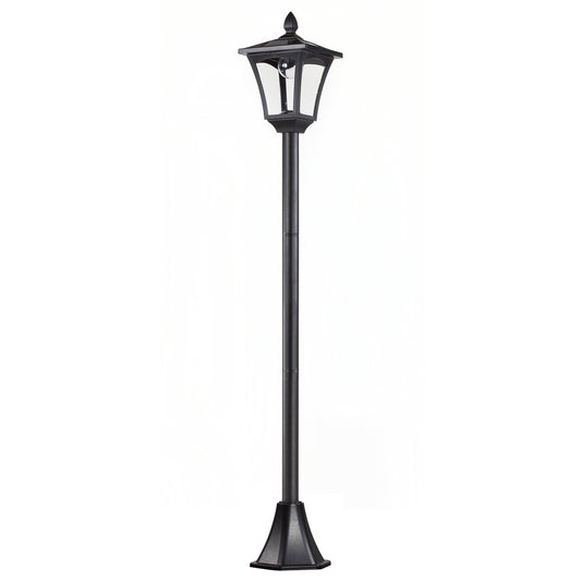 Outsunny LED-Solar-Gartenlaterne, Stehleuchte aus Edelstahl, 160 cm hoch, Laterne, Außenleuchte, IP44, Solarleuchte mit Lichtsensor, 30 Lumen, Erdspieß, Gartenleuchte für Garten und Balkon, Schwarz