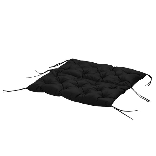 Outsunny 3-zits bankkussen, 100x98x8 cm, bankkussen met banden, bankkussen voor tuinmeubelen, Hollywood schommel, zwart