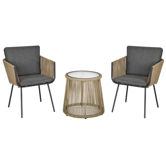 Outsunny 3-teiliges Lounge-Set