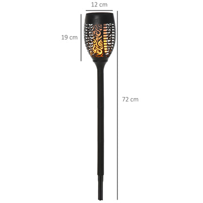 Outsunny Gartenleuchten, 4er-Pack Solar-LED-Gartenstrahler in Warmweiß mit Erdspieß und Stecker, IP44 wasserdichte Gartenbeleuchtung, Solar-Gartenleuchten für den Außenbereich in Garten, Rasen und Beet